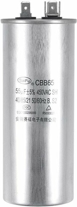 55 µF 450 V Kondensator Arbeit Metallic Klimaanlage Standard