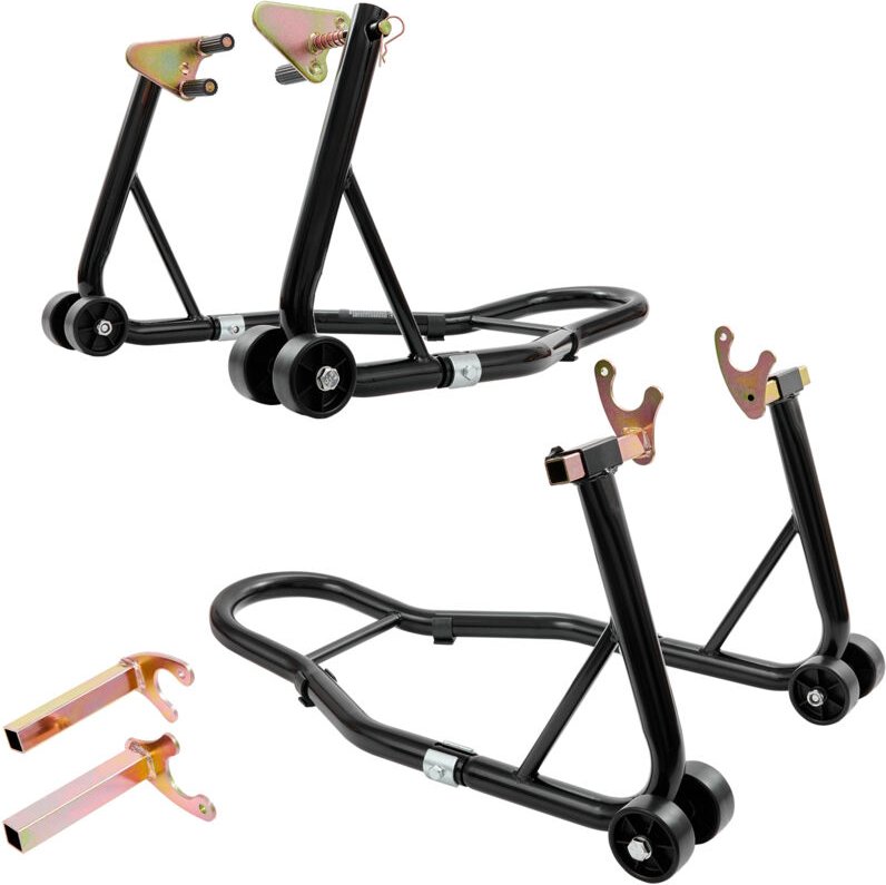 0,39 Tonnen Motorradständer, schwarzer Kombiständer für vorne und hinten, Vorder- und Hinterradgabelständer, U+L-Gabelsc...