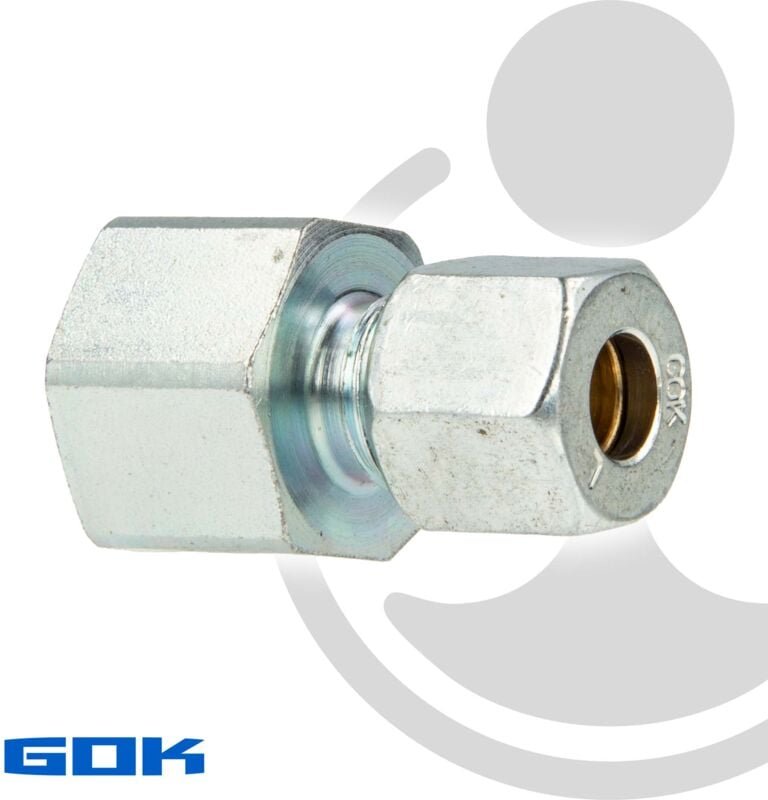 Schneidringverschraubung Typ gai - Gerade Verschraubung ø 6 mm x 1/8 Zoll ig, Stahl verzinkt, Schneidring Messing