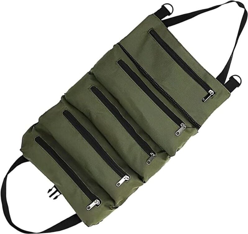 Rolltasche, robuste, tragbare Oxford-Werkzeugtasche fürs Auto mit Reißverschlusstaschen, Rolltasche für Autowerkzeuge, m...