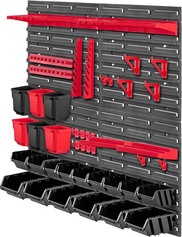 KADAX Werkstattwandregal, Werkstattregal für Garage, Schwarz, 45 Stück, 78x78 cm