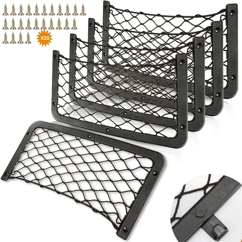 5 Stück 36 x 18 cm Kofferraum-Organizer, multifunktionaler Zubehör-Taschen-Organizer für Geschirr, Boot, Zuhause (mit Ha...