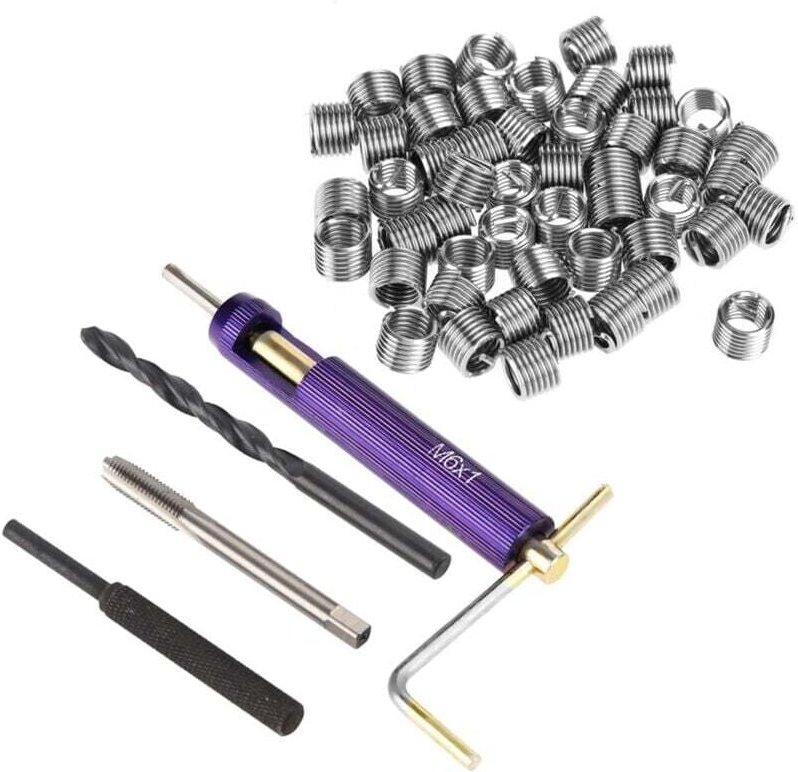 Aiperq - Kit de reparación de roscas de insertos roscados de acero inoxidable 304, herramientas de instalación de insert...