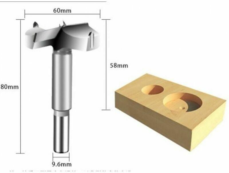 Thumbnail - Holzbohrer, Durchmesser 60/70/80/90 mm, Hartmetall-Senkerbohrer für Lochformung, Holzbearbeitung, Installation von kugel...