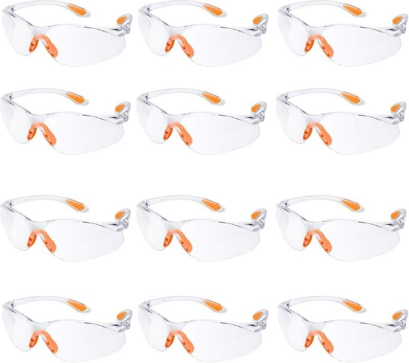 12 Stück Schutzbrille Schutzbrille Arbeitsbrille mit transparenten Antibeschlaggläsern Schutzbrille für Gartenlabor Chem...