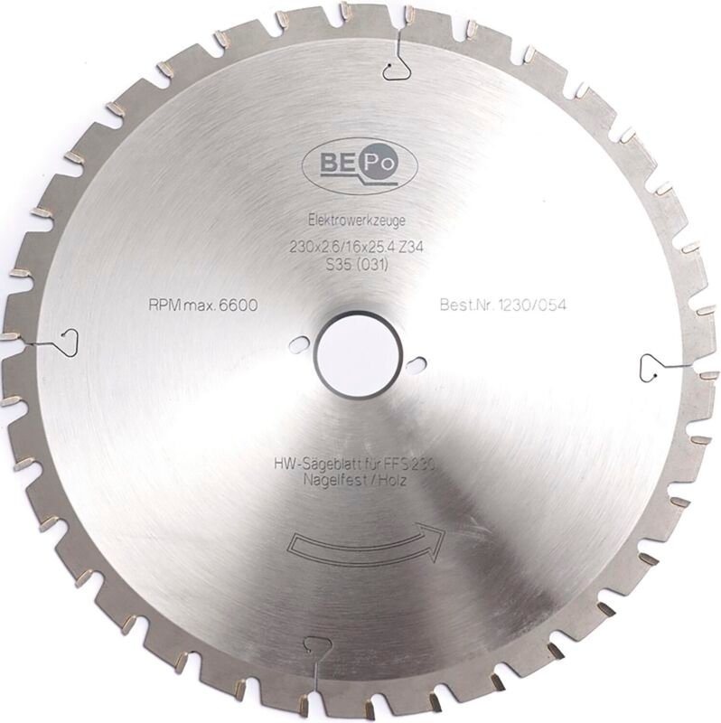Bepo - hw Sägeblatt nagelfest ffs 230 Z34 230mm Altfensterrahmen Holz 1230/054