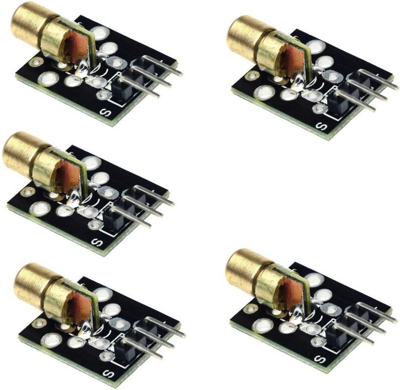 Csparkv - 1,4 × 2,5 × 2,5 cm) 5 Stück 5 mW 650 nm Red Dot Laserdiode Lasersendermodul pic avr DC5 v KY-008