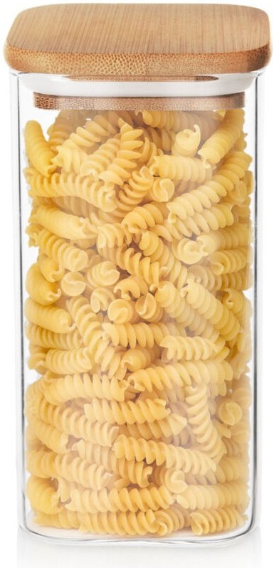 Bambus-Küchenglasbehälter, luftdicht, für Lebensmittel und lose Produkte, 1,5 l