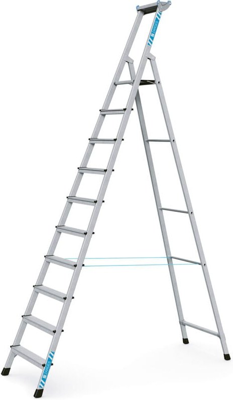 Zarges genietete Stehleiter, eloxiert Xlstep S 10 Stufen