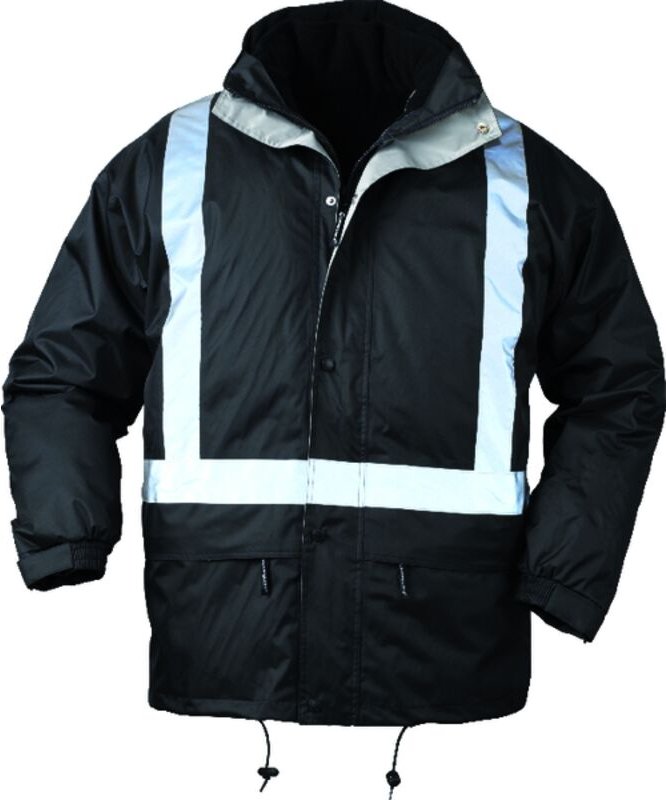 Mehrschichtiger wasserdichter Arbeitsparka 4-in-1 BODYGUARD II - Schwarz S - 40/42