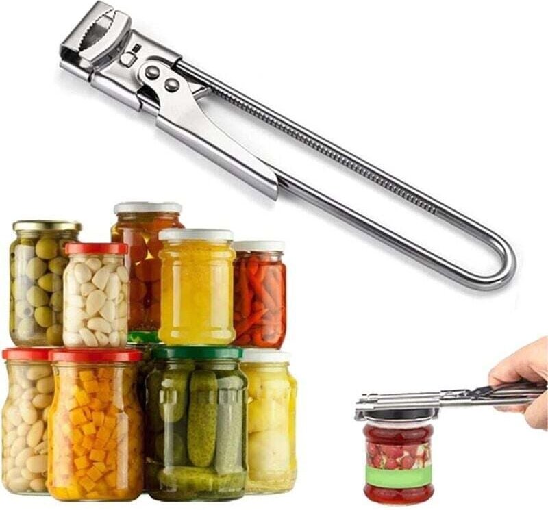 Gabrielle - Verstellbarer Glasöffner, Edelstahl-Glasöffner, rutschfester Multifunktions-Dosenöffner, geeignet für ältere...