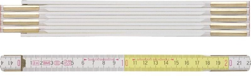 Gliedermaßstab 9142 Länge 2 m Breite 16 mm mm/cm eg iii Buche weiß-gelb