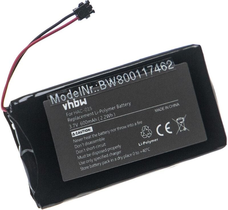 Vhbw - Akku Ersatz für Nintendo HAC-BPJPA-C0, HAC-006 für Gamepad Controller (600 mAh, 3,7 v, Li-Polymer)
