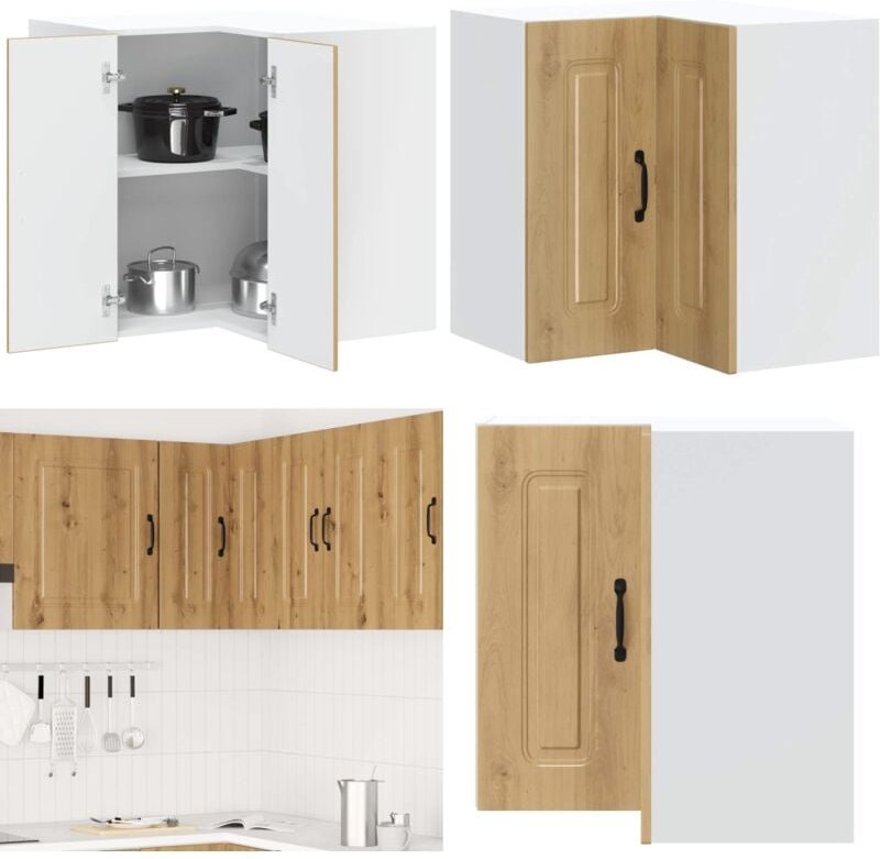 Küchen-Eckhängeschrank Kalmar Artisan-Eiche Holzwerkstoff - Vidaxl
