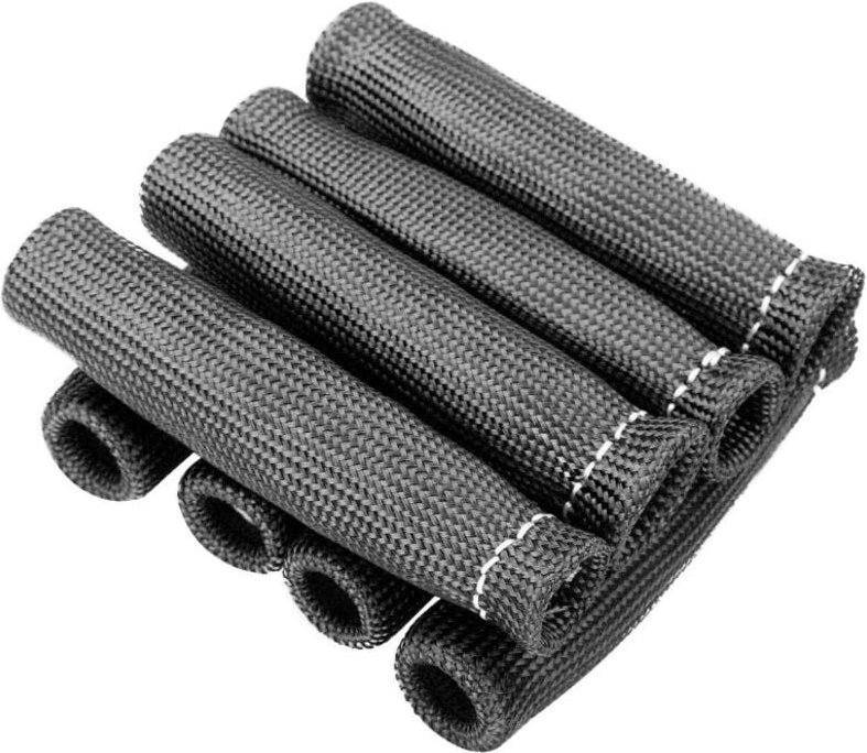 16 Stück Hochtemperatur-Zündkerzenkabelschutz, schwarz (15,5 x 2,5 x 2,5 cm)