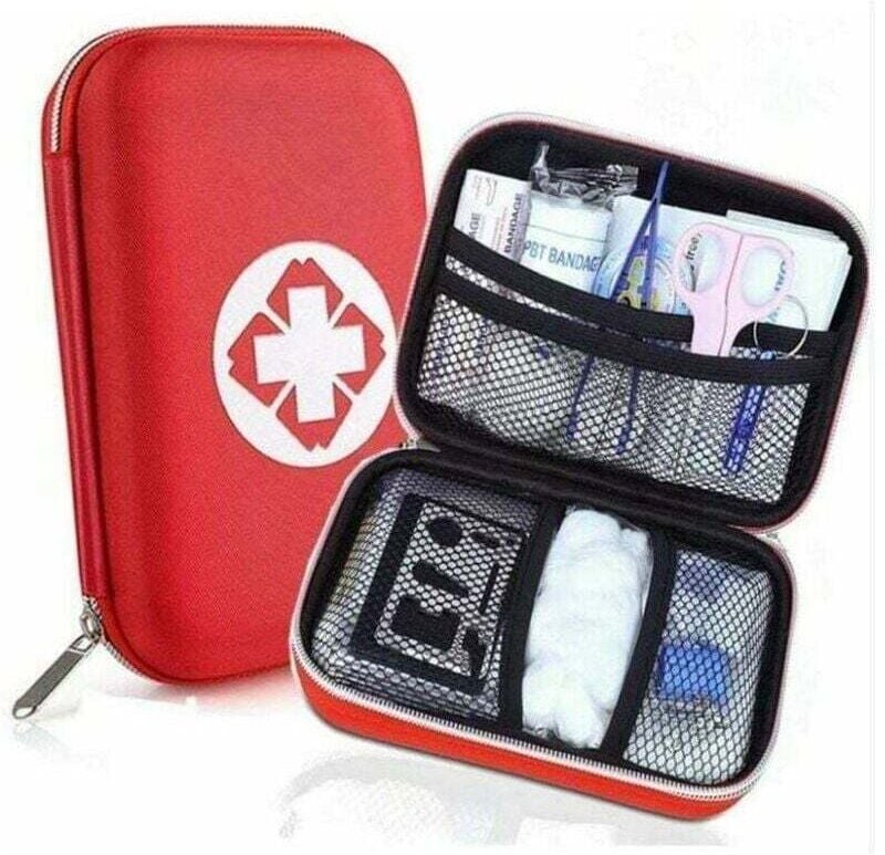 Erste-Hilfe-Set, Mini-Medizinstiefel für Auto, Reisen, Büro, Wandern, Sport, Zuhause, Geschäft (rot)