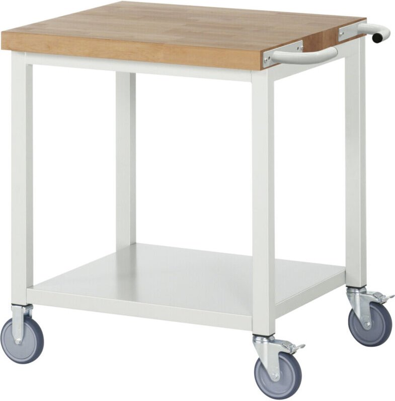 Fahrbare Werkbank mit Stahlblech-Ablageboden BxTxH 750x700x880mm - RAU