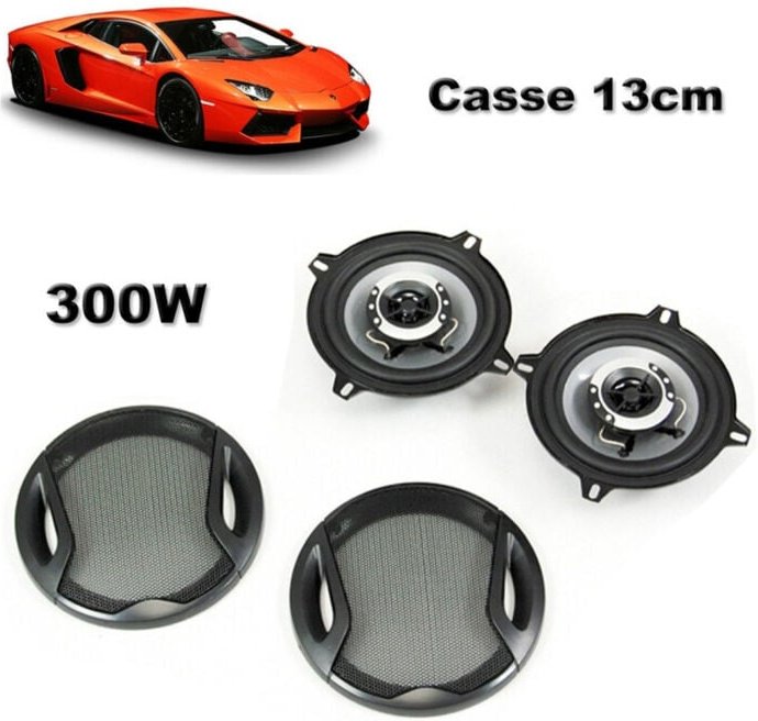 Trade Shop Traesio - Trade Shop - kit cass auto 2 vie 13 cm 300W altoparlanti auto 300 watt TS-G1341R -