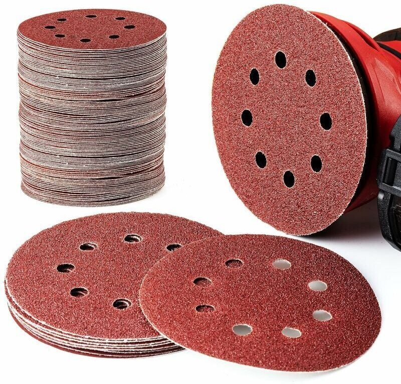 125 mm 60 80 100 120 240 Schleifscheiben in runder Form, Polierblatt, 8 Löcher, runde Form (100 cps)