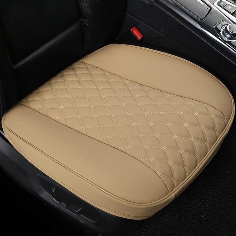 Thumbnail - PU-Autositzbezug, vollständig umwickelter Rand, Auto-Vordersitzbezug (1 Stück, Beige)