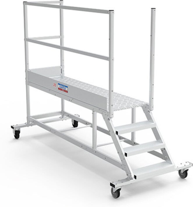 Mobile Plattform mit Geländer links und hinten - Maximale Arbeitshöhe 2.60m - PTF203G-RS