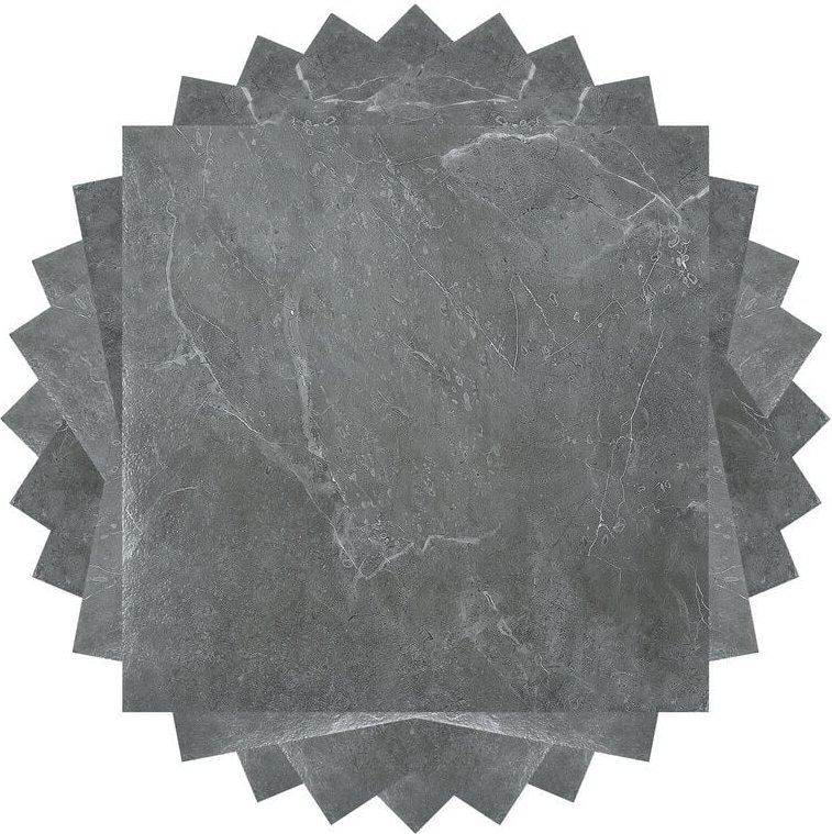 (Deactive) SWANEW Vinylboden,PVC Bodenbelag,Selbstklebende Fliesen,Marmoreffekt,Grau,ca.4m²/44 Fliesen