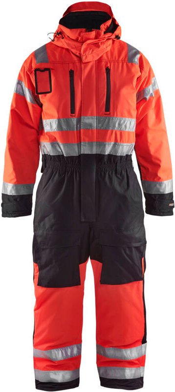 Arbeitsanzug Winter Langarm Hochsichtbarkeit 6763 - Neonrot/Schwarz 48C