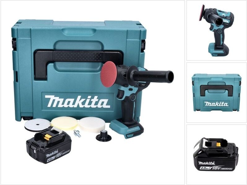 Dpv 300 M1J Akku Schleifer Polierer 18 v 50 / 80 mm Brushless + 1x Akku 4,0 Ah + Makpac - ohne Ladegerät - Makita