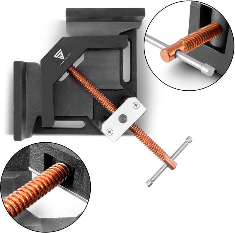 Stahlwerk - Schweißwinkelklemme Winkelspanner mit 90° Winkel und 100 mm Maulweite