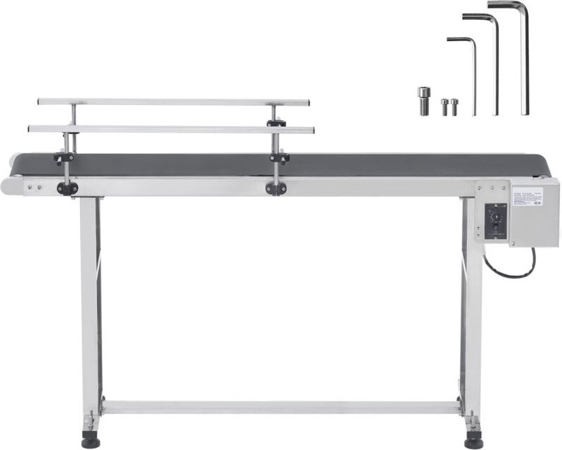 Förderband, 59 x 15,7 Zoll, robuster Edelstahl und pvc, einstellbare Geschwindigkeit - Mophorn