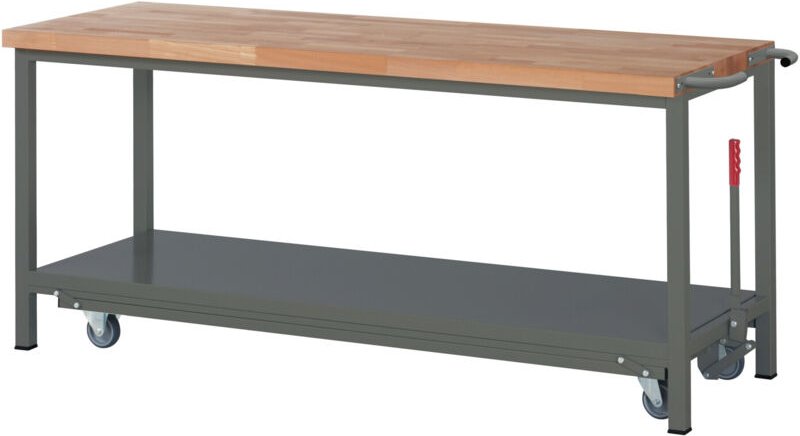 Werkbank Premium mit abs. Fahrgestell BxTxH 2000x700x880 mm - Stier