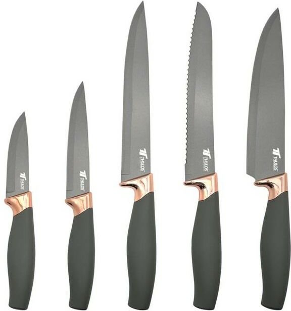 Suinga - Packung mit 5 Messern mit antihaftbeschichteter Edelstahlklinge.