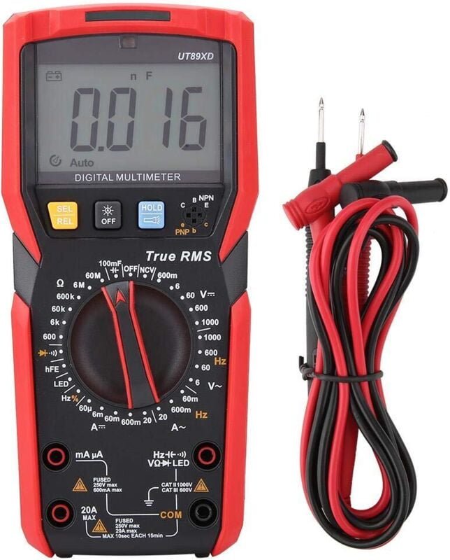 UT89X / UT89XD NVC Digitalmultimeter Spannungsprüfer Stromzange mit Tempertest (Rot und Grau) (UT89XD)