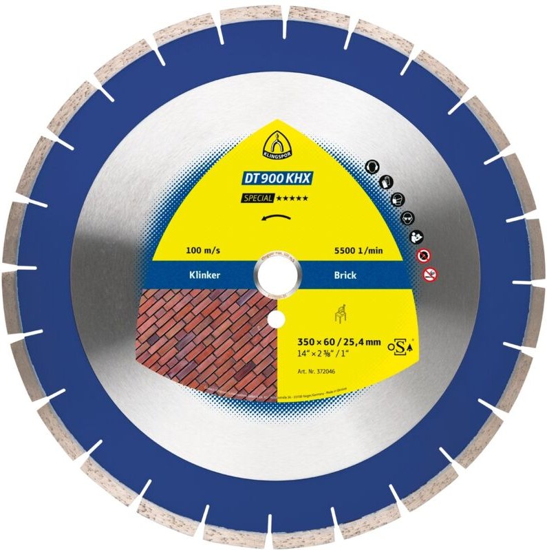 Klingspor - dt 900KHX Diamanttrennscheiben, 400 x 3,6 x 60 mm 28 Segmente 40 x 3,6 x 12 mm, Engverzahnt Reduzierring 25,...