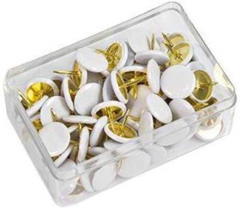Thumbnail - Reißnagel 9,5mm überkapselt Metall weiß 100 St./Pack.