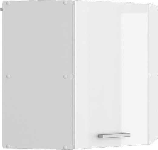 Eckhängeschrank R-Line, Weiß Hochglanz, 57 cm, Vicco