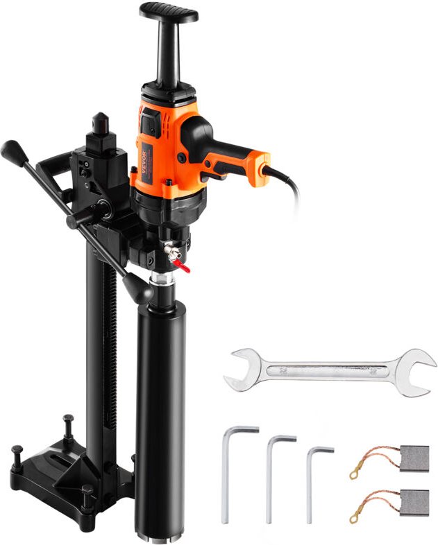 Kernbohrmaschine Diamantkernbohrmaschine 2-16 cm Bohrdurchmesser, handgeführtes Diamant-Kernbohrgerät mit Ständer und Ke...