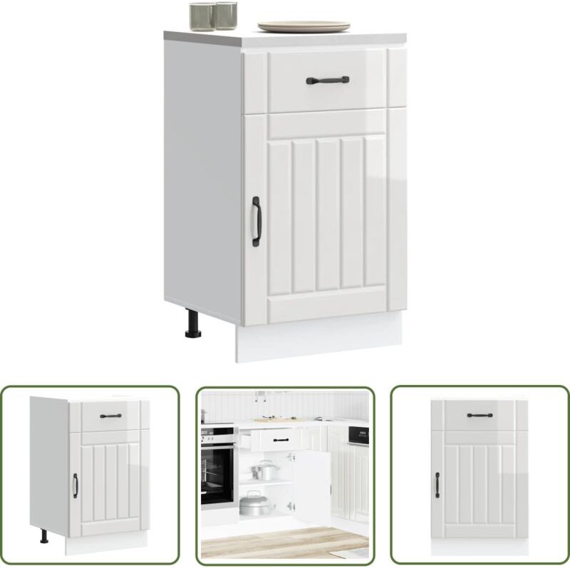 The Living Store - vidaXL Küchen-Unterschrank Lucca Hochglanz-Weiß Holzwerkstoff