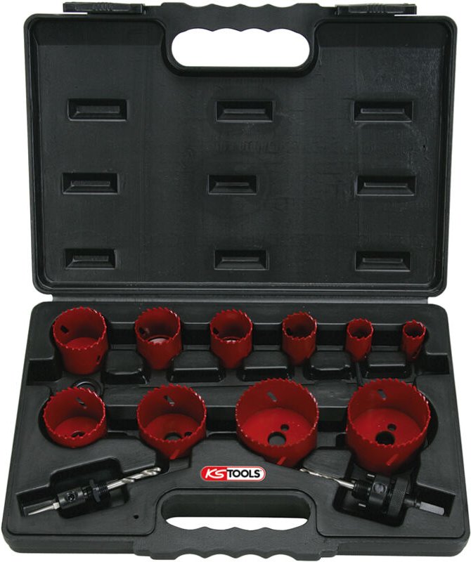 Set mit 10 Lochsägen, Ø19 bis 67 mm