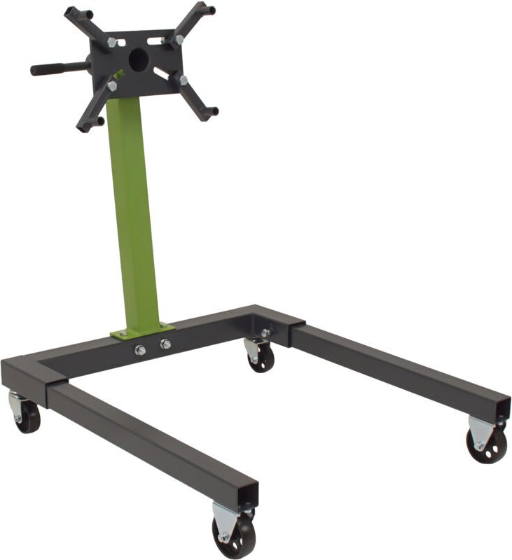 Motorständer Stahl Tragkraft 550 kg 360° Montagekopf 4 Räder Motorhalter Montageständer mobil grün