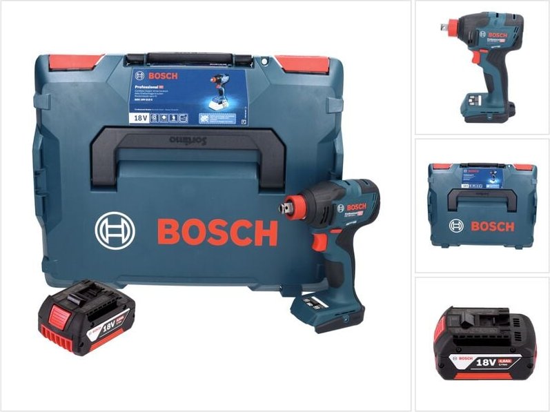 Bosch GDX 18V-210 C Professional Akku Drehschlagschrauber 18 V 210 Nm Brushless + 1x Akku 4,0 Ah + Connectivity Modul + ...