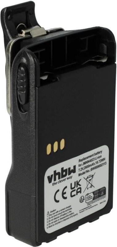 Vhbw - Akku Ersatz für Motorola JMNN4024, JMNN4023BR, JMNN4023 für Funkgerät, Walkie Talkie (2600 mAh, 7,2 v, Li-Ion) + ...