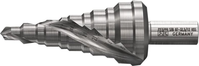 PFERD TOOLS Stufenbohrer HSS 11 Bohrstufen Ø 7-32,5 mm 3-Flächenschaft-Ø 12 mm, abgestimmt auf die gängigen Durchmesser ...
