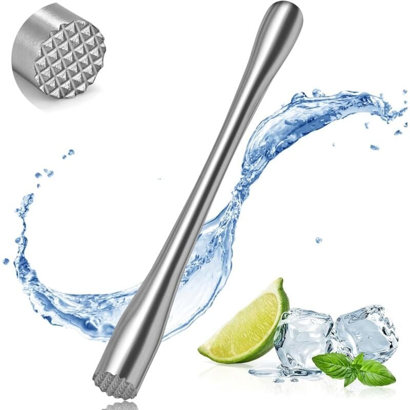Cocktail-Stößel aus Edelstahl, Eis-Stößel, Fischkiller, Zitronenkegel für Crushed Ice Hammer, Edelstahl-Stößel für Küche...