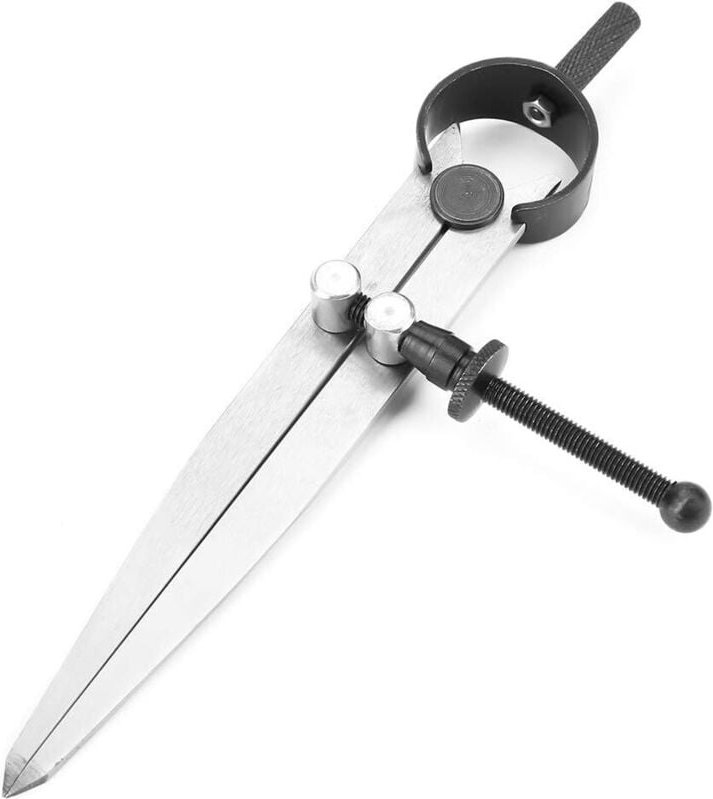 Csparkv - Zirkel mit Trockenpunkt, 100 mm flaches Bein, federbelastetes Anreißgerät, verstellbarer Anreißer aus Karbonst...