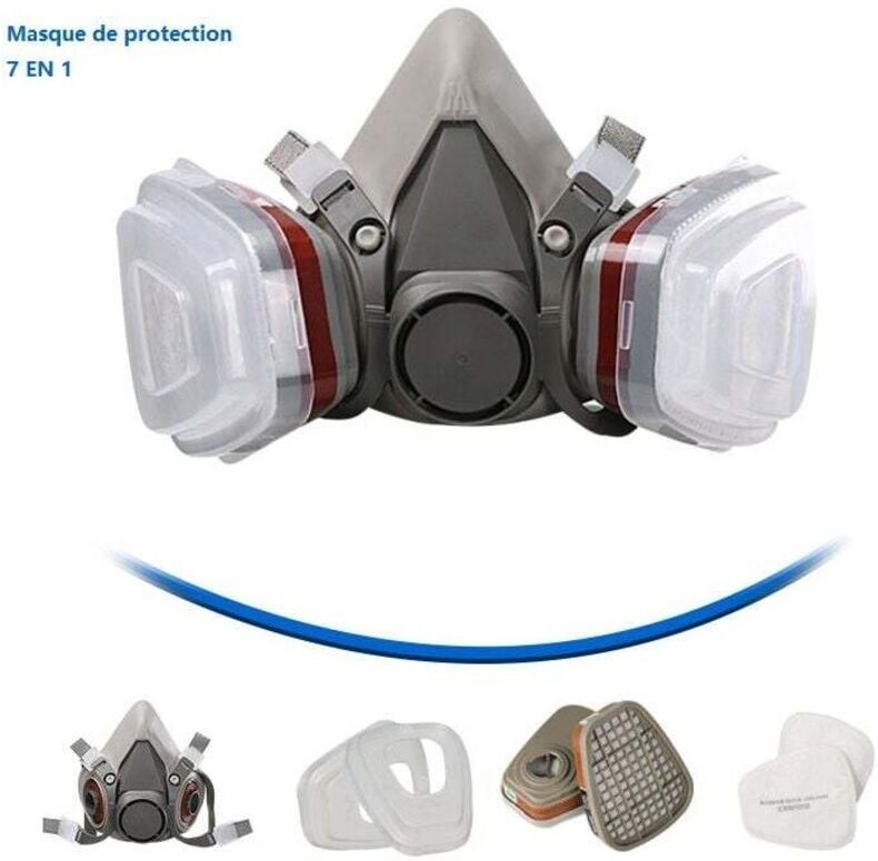 Nazalus-Hot Sale-Schutzmaske 7 in 1 Schutzmaske, Malermaske, wiederverwendbar mit Staubfilter, Atemgasmaske mit Filter z...