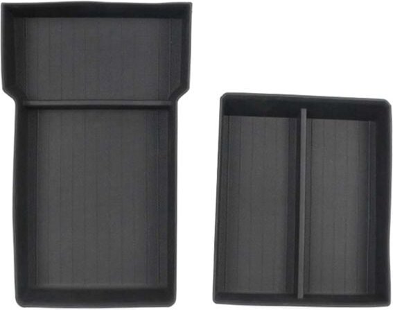 Tlily - Für Modell 3 2023 Auto Mittelkonsole Aufbewahrungskoffer Armlehne Box Obere und untere Silikon Anti-Rutsch-Matte...