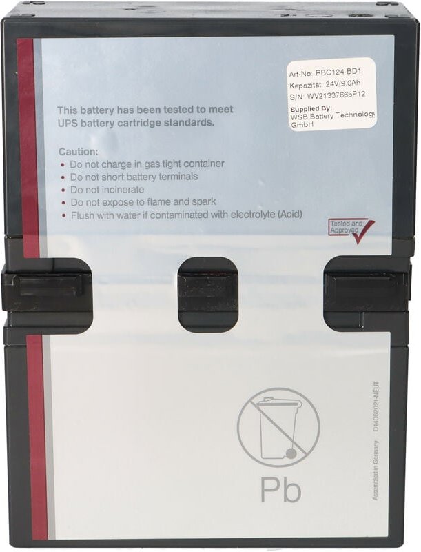 Markenlos - Akku für apc Smart ups c 1000 & apc Back ups Pro 1200/1500 APCRBC124