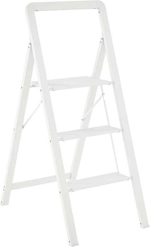 Trittleiter Stehleiter mit 3 Stufen Anti-Rutsch Klapptritt mit Griff bis 150 kg Belastbar Leichtbau Aluminum-Leiter 66,3...