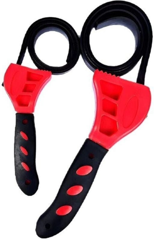 Bandschlüssel-Set, verstellbarer Gummibandschlüssel, 2 Stück 150 mm und 100 mm, verstärkter Gummigurt für Klempnerrohre,...